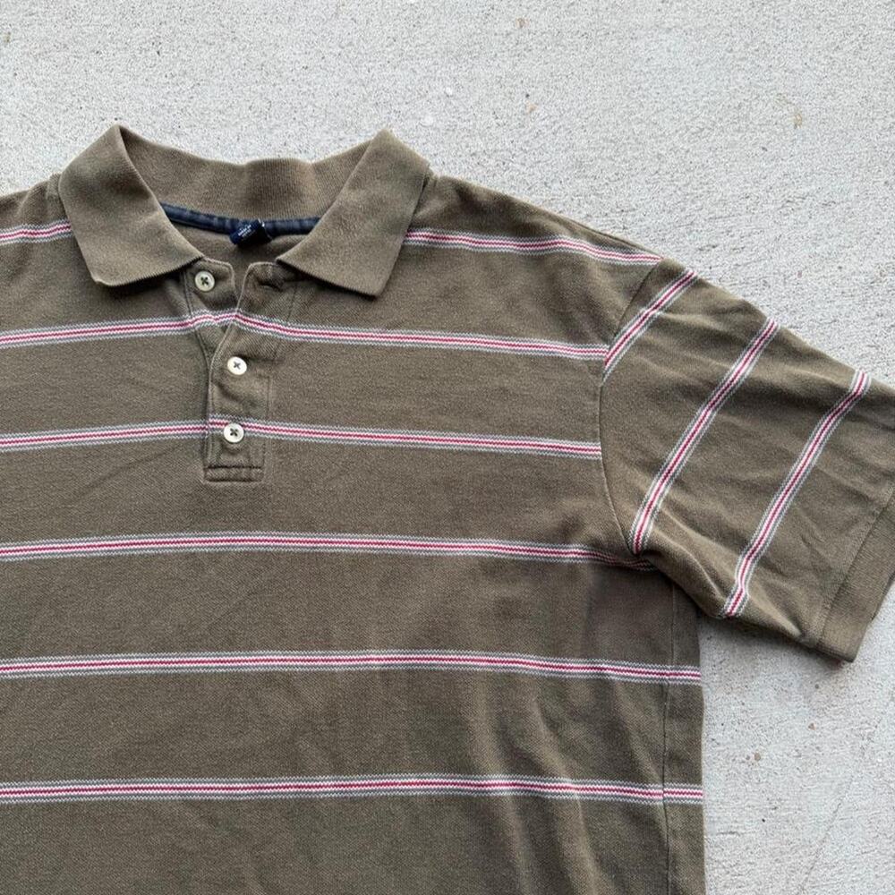 Y2k gap horizontal striped polo shirt large
